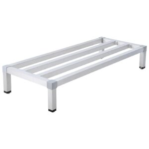 gaomon dunnage rack 48'' x 14'',8 inches above ground level,aluminum dunnage rack 1000 lb capacity,low shelf for floor used for storage in kitchens, restaurants, supermarkets,grocery stores