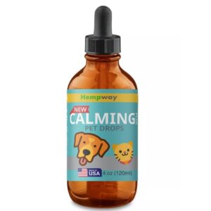 HEMPWAY Pet Calming Drops - Anti-Separation Natural Dog Cat Calming Formula for Well-Being and Comfort - 120 Servings - Bacon Flavor 4 oz 120 ml