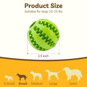 2.5'' Interactive Treat Dog Toys for Small Dogs, Dispensing Puzzle Toys for Puppy Teething, Dog Balls Dog Puzzle Toys for Slow Feeder, Boredom, Train, Indestructible Dog Toys for Aggressive Chewer