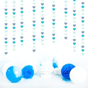 Light-Royal Blue Party Decorations Heaart Garland - 52Ft Mens Boy Birthday Baby Shower Bachelorette Graduation Hanging Streamers Banner,Dusty Bridal Wedding Backdrop Decor Huglony