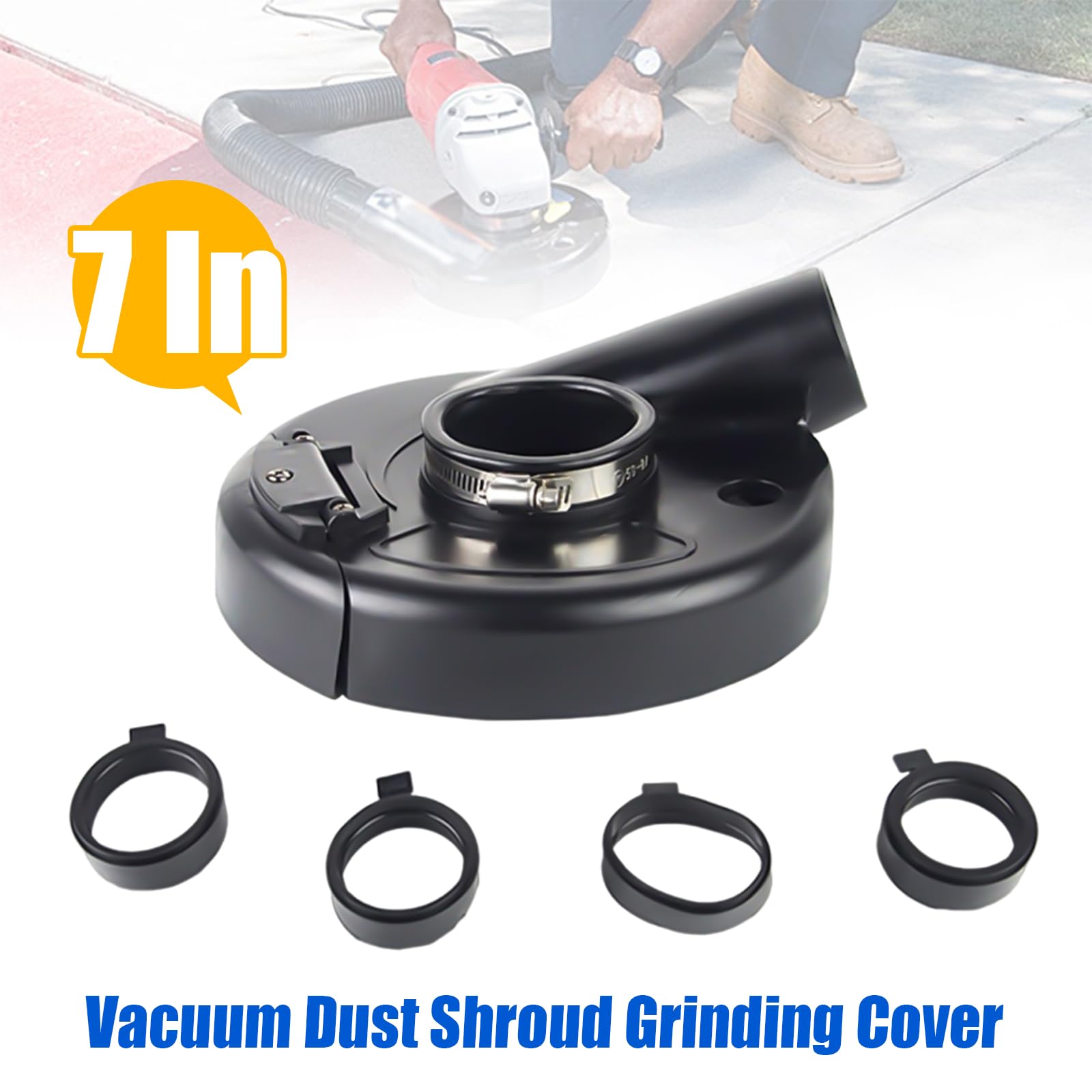 Angle Grinder Dustproof Cover, Dust Shroud Angle Grinder 7 Inch, Universal Surface Grinder Dust Shroud, Dust Shroud for Angle Grinder for Concrete, Stone, Granite