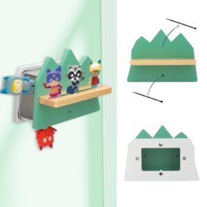 Taladad for Tonie Shelf Tonies Figures Storage,Magnetic Wooden Floating Shelves Compatible with Tonie Box Player Character for Children Room (Hill)