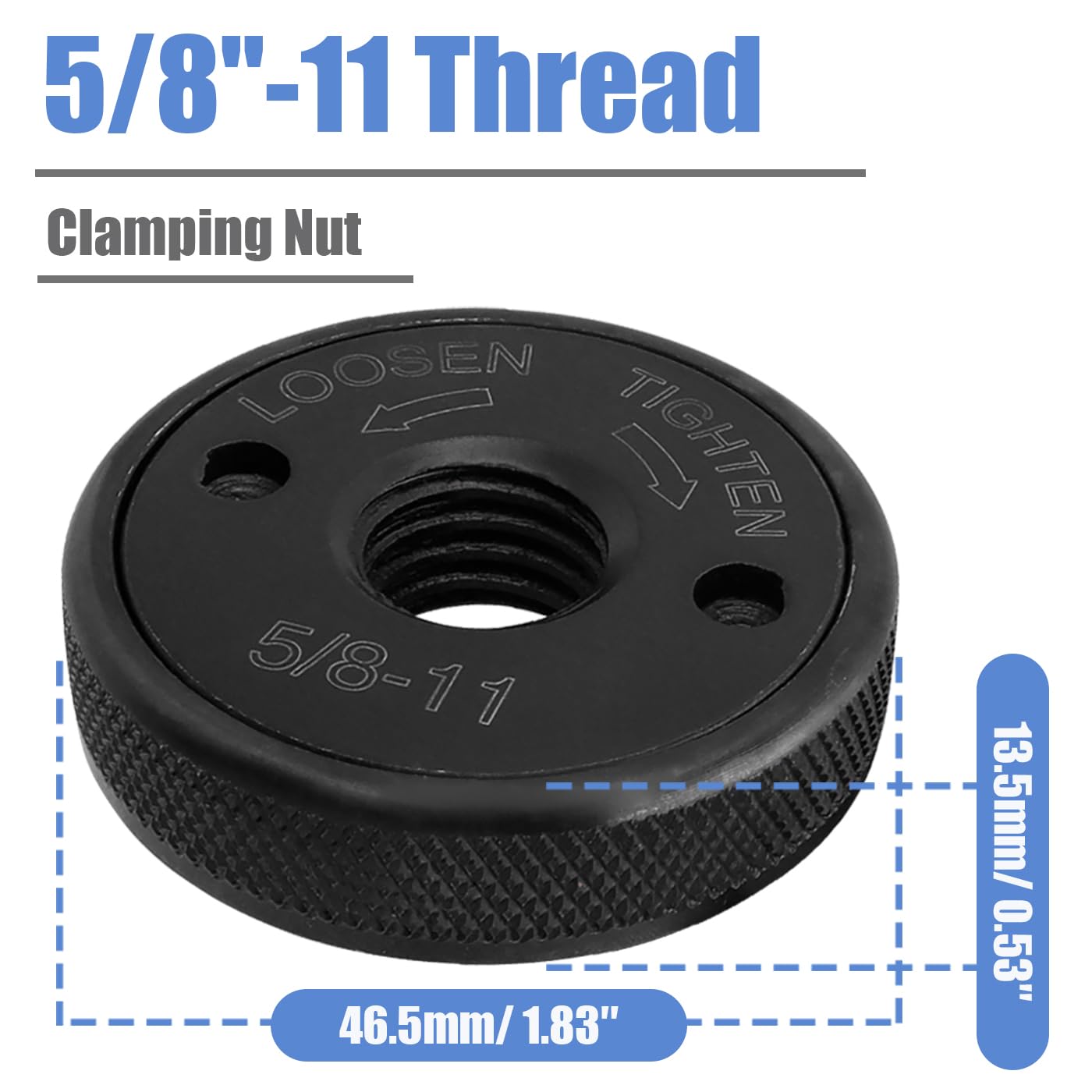 Mesee 5/8-11 Inch Thread Quick Release Angle Grinder Flange Nut Grinder Machine Fast Change Locking Nut Replacement Clamping Parts for Angle Grinder with 5/8"-11 Spindle