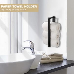 Under Cabinet Paper Towel Holder with Telescopic Rod, Mounts Easily with Adhesive or Screws, Fits Standard Rolls