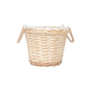 jlkimzvo wicker waste basket, bathroom trash can with handle, wicker garbage can for bathroom, living room, bedroom, office