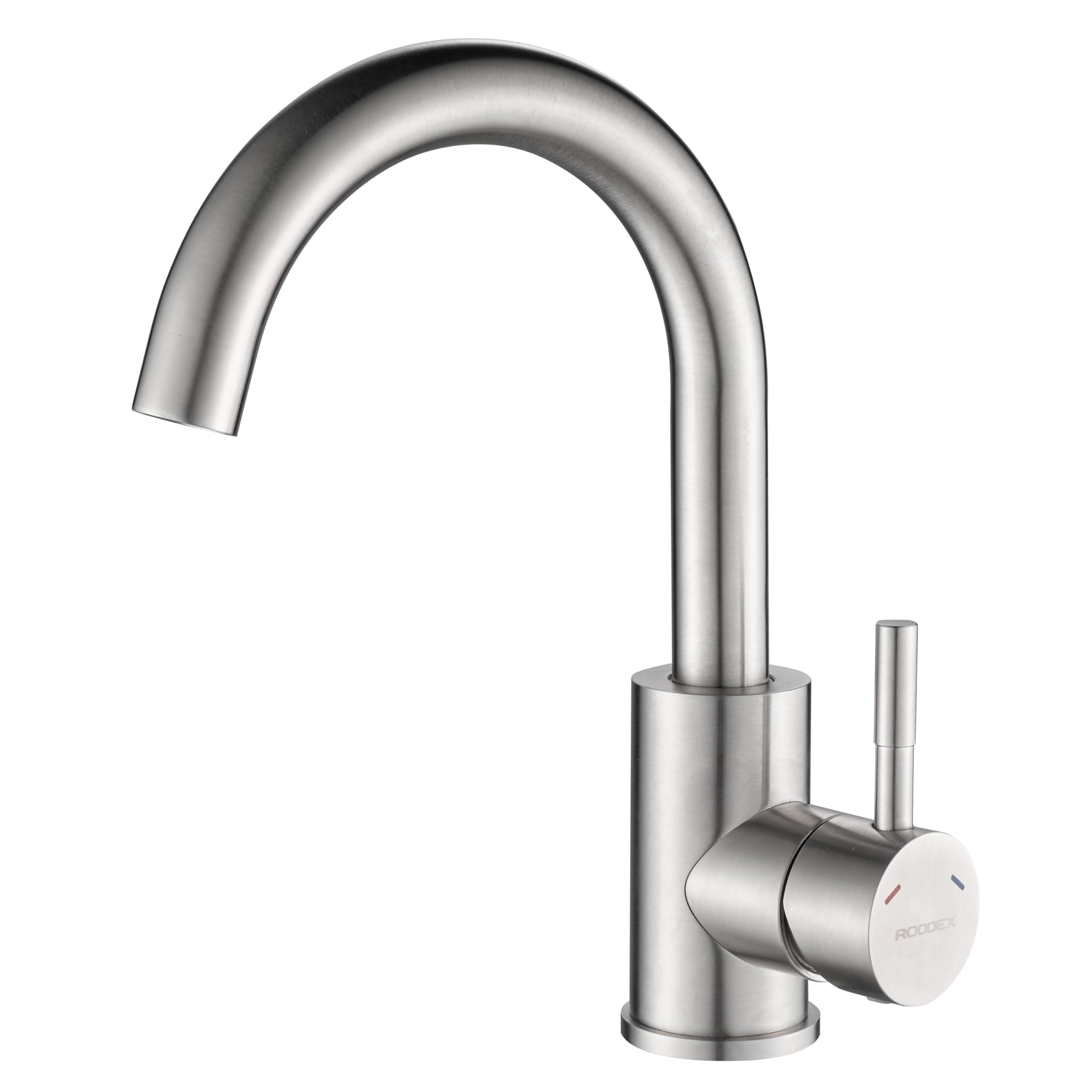 RODDEX Bar Sink Faucet, Single Hole 360 Swivel Stainless Steel Faucets, Small Modern Single Handle Tap for Kitchen Bath Bathroom Sink, Brushed Nickel