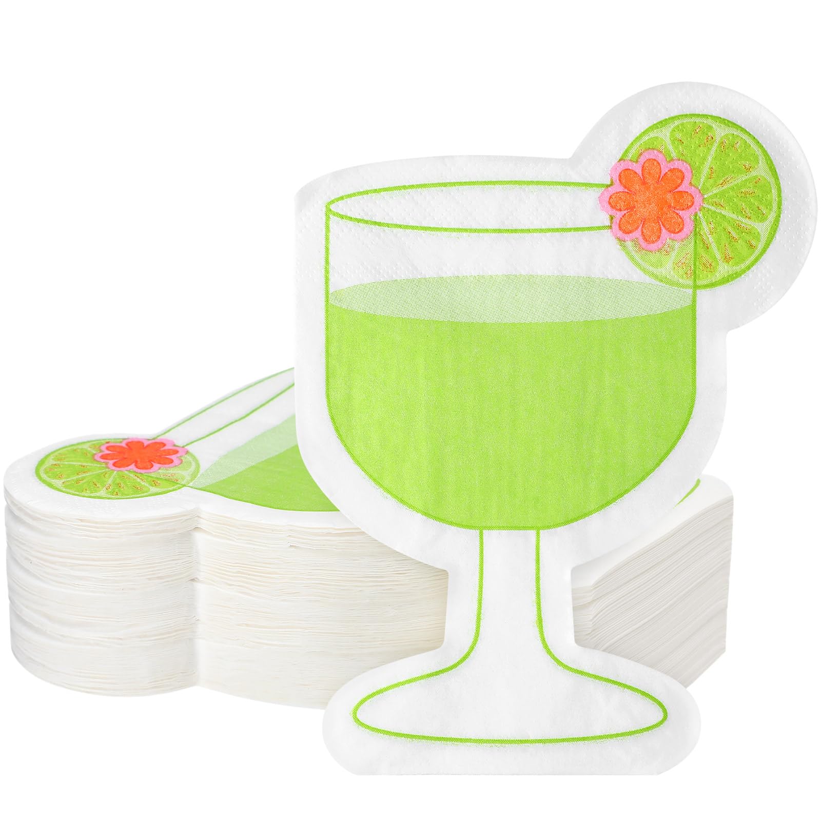 Weekgrat 100 Pcs Margarita Napkins Summer Drink Cocktail Beverage Martini Disposable Paper Dessert Napkin for Mexican Bachelorette Fiesta Bridal Shower Party Cinco de Mayo Decorations, 9.8 x 13 inch