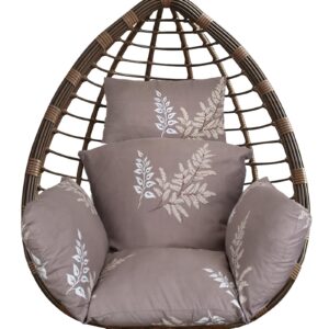 kocaso upgrade egg chair cushion, soft swing basket chair pads, hanging egg chair cushion, soft patio furniture, swing egg chair cushion seat hammock pillow with ties sofa outdoor indoor, coffeeleaf