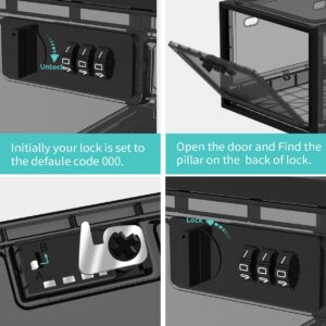 biliitim Large Medicine Lock Box for Safe Medication, Lockable Storage Cabinet for Fridge Food/Electronics Safe, Phone Jail Lock Box with Combination Code for Home/Dorms/Office Storage Lockers