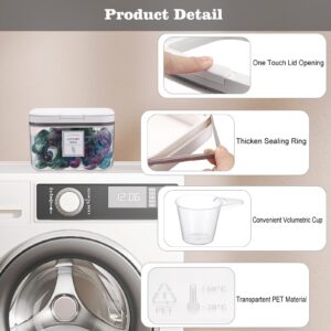 Sumnacon Laundry Pod Container for Laundry Room Airtight Laundry Pod Holder with Lid and Labels Sturdy Plastic Laundry Powder Storage Container Large Capacity Laundry Beads Dispenser for Rices,Flour