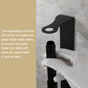 Under Cabinet Paper Towel Holder with Telescopic Rod, Mounts Easily with Adhesive or Screws, Fits Standard Rolls