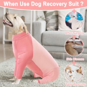 KOESON Dog Surgery Suit Female Spay, Long Sleeve Recovery Suit for Dogs After Surgery, Soft Dog Surgery Recovery Suit Pet Onesie for Abdominal Wounds Anti Licking Dog Cone Alternative Pink