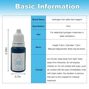 Dissolved Hydrogen Test Reagent Measuring Molecular Hydrogen Concentration in Water Blue Drops for Hydrogen Water Generator Bottle Hydrogen Machine