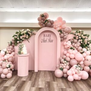 JZCZOEB Dusty Pink Double Stuffed balloons Different Size 115Pcs 5/10/12/18 Inch Dusty Rose Matte Pink Balloons Garland Arch kit for Boho Birthday Baby Shower Bridal Shower Wedding Baptism Party