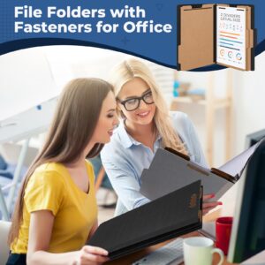 18 Pcs Legal Size Pressboard Classification Folders 2 Dividers 2 Inch Expansions File Folders with 2 Prongs Fasteners 8.5 x 14in for Office Organize Paper Files Medical Records(Black,Grey,Blue)