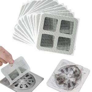 YUERUI Disposable Shower Drain Hair Catcher Mesh Stickers, Disposable Shower Drain Hair Catcher, Drain Mesh Cover, Bathroom, Laundry, Kitchen, Bathtub, Sink, for Human & Pet (30Pcs)