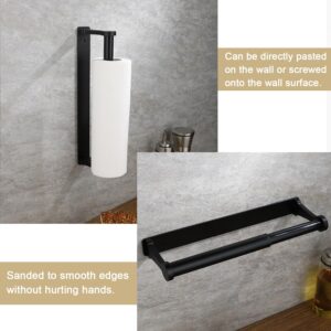 Under Cabinet Paper Towel Holder with Telescopic Rod, Mounts Easily with Adhesive or Screws, Fits Standard Rolls