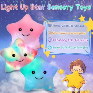 Subao Sensory Toys for Kids with Autism,14" Light Up Star Plush Toddler Pillow Soft Touch,Autism Sensory Toys,Stress Relief Kids Sleep Aid ADHD Toys,Birthday Xmas Gifts for Boys Girls Age 3-12 Pink