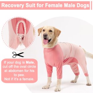 KOESON Dog Surgery Suit Female Spay, Long Sleeve Recovery Suit for Dogs After Surgery, Soft Dog Surgery Recovery Suit Pet Onesie for Abdominal Wounds Anti Licking Dog Cone Alternative Pink