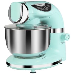 Aifeel Stand Mixer, 8.5QT+ 6QT Two Stainless Steel Bowls Electric Food Mixer, 7 in 1 Multifunctional Kitchen Mixer with Dough Hook, Whisk, Beater, Meat Grinder,Pasta & Cookie Maker-Green