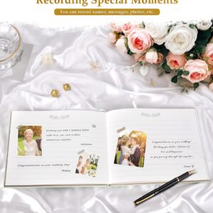 Jowaia Wedding Guest Book - Guest Book for Wedding Reception, Baby Shower, Birthday, Anniversary and Special Day - Registry Guestbook for Guests to Sign in and Add Photos with 110 Lined Pages (Cream)