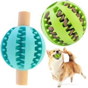 2.5'' interactive treat dog toys for small dogs, dispensing puzzle toys for puppy teething, dog balls dog puzzle toys for slow feeder, boredom, train, indestructible dog toys for aggressive chewer