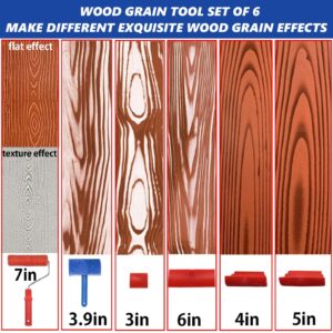 Wood Grain Tool, 11pcs Wood Graining Tool Set 7" Wood Grain Roller Wood Grain Painting Tool Natural Woodgrain Maker Paint Look Like Wood for Wall Room Decoration