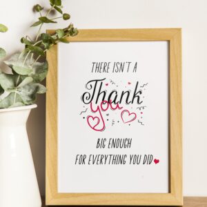 TRIDECOR Thank you Card with Envelope, Simple Cute Single Thankful Card, Grateful Gratitude Card - Folded 5"x7" Card for Him, Her, Teacher, Boss, Doctor, Mom, Dad, Coworker, Bridesmaids, Groomsmen