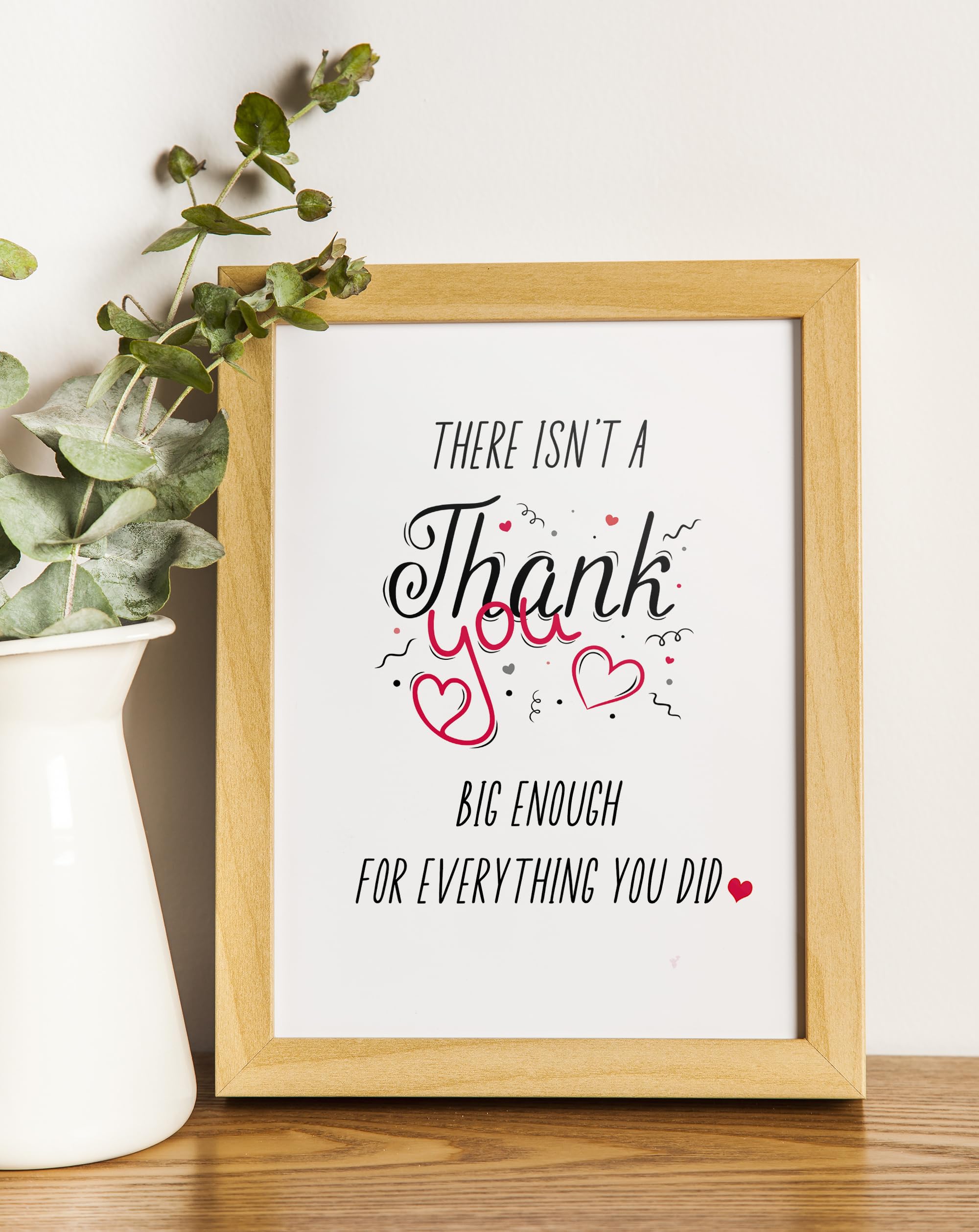 TRIDECOR Thank you Card with Envelope, Simple Cute Single Thankful Card, Grateful Gratitude Card - Folded 5"x7" Card for Him, Her, Teacher, Boss, Doctor, Mom, Dad, Coworker, Bridesmaids, Groomsmen