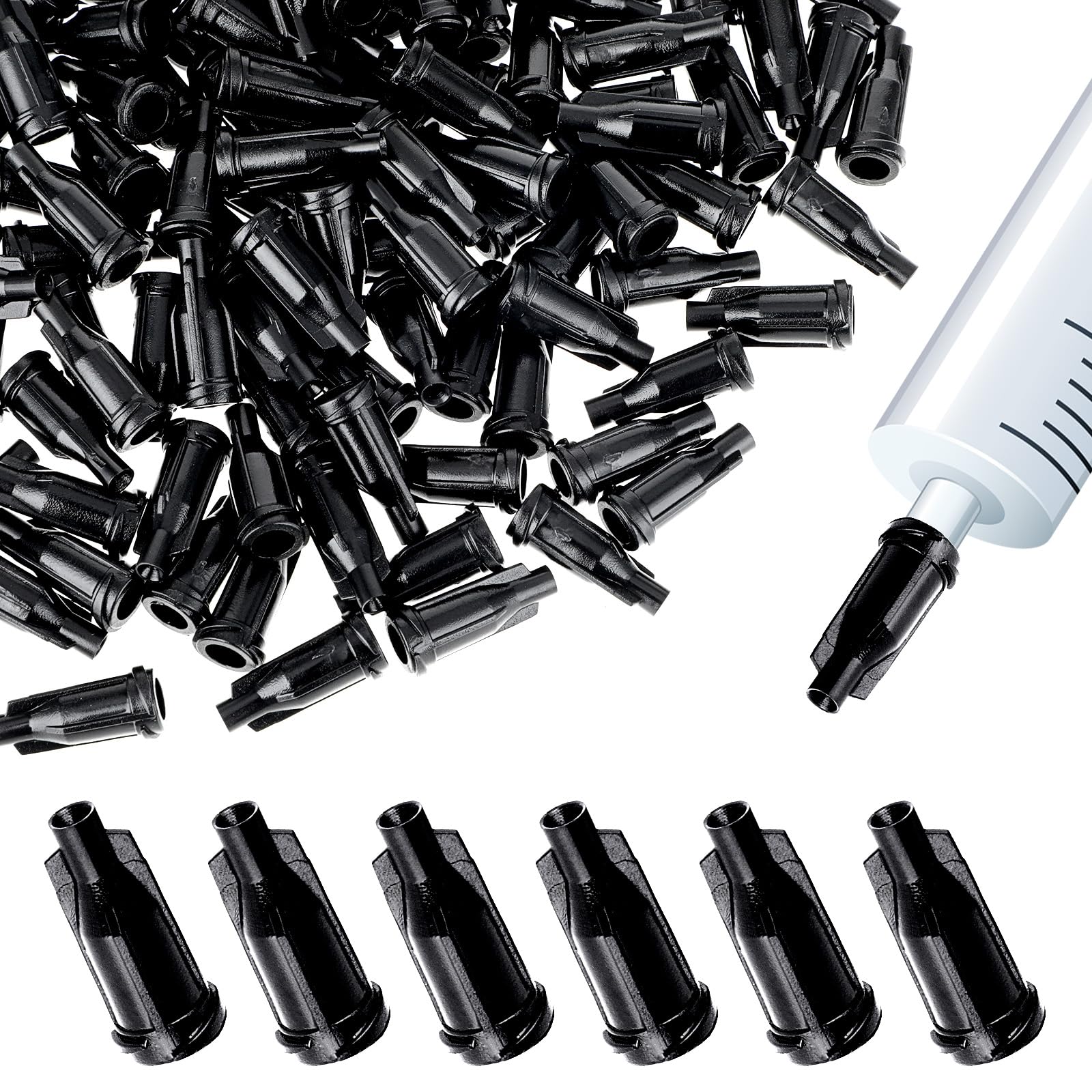 150 Pack Syringe Caps Black Tip Caps Syringe Caps Dispensing Needle Tip Cap for Syringes Oral Medicine Bottles Slip On Design Craft Industrial Use