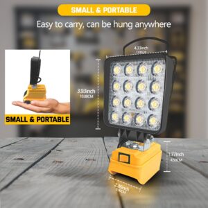 L1NXIXI Cordless 20V Max LED Work Light for Dewalt Battery, 45W 4500LM Flashlight, Battery Light LED Flood Light with USB Charging Port LED Light for Garage, Outdoors, Job Site Lighting(No Battery)