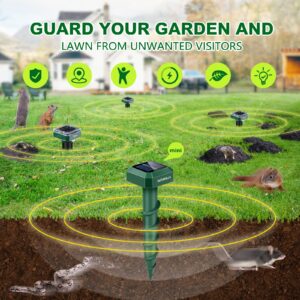 Outdwella 2024 New Solar Powered Sonic Mole Repeller - Ultimate Eco-Friendly Garden Solution