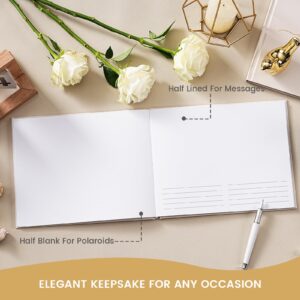 Elegant Guest Book - Polaroid Guest Book for Special Events, 9.2'' x 7.3'', 55 Sheets/110 Pages, Photo Guest Book with Inner Pocket, 2 Photo Sticker Sheets, 110 Pages for Sign in and Photos