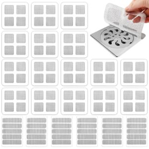 4 inch disposable shower drain cover hair catcher shower drain mesh stickers, floor drain sticker for bathroom, laundry, bathtub, kitchen, sink, 50 pcs pack(grey)