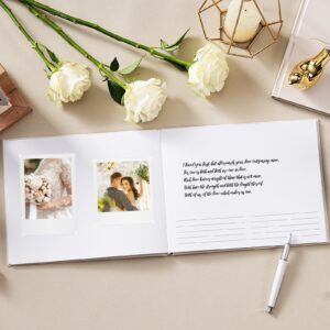 Elegant Guest Book - Polaroid Guest Book for Special Events, 9.2'' x 7.3'', 55 Sheets/110 Pages, Photo Guest Book with Inner Pocket, 2 Photo Sticker Sheets, 110 Pages for Sign in and Photos