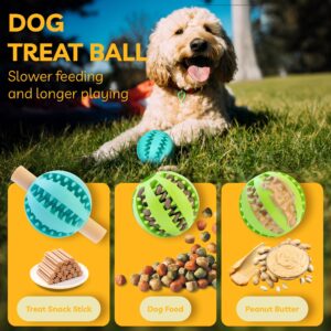 2.5'' Interactive Treat Dog Toys for Small Dogs, Dispensing Puzzle Toys for Puppy Teething, Dog Balls Dog Puzzle Toys for Slow Feeder, Boredom, Train, Indestructible Dog Toys for Aggressive Chewer