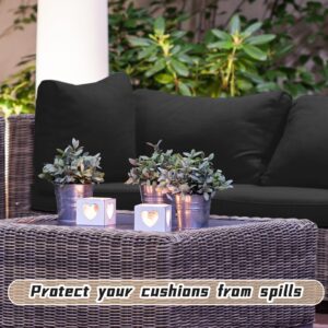 Patelai 14 Pieces Outdoor Cushion Slipcovers Outdoor Patio Cushion Covers Replacement Outdoor Sectional Cushion Covers Seat Cushion Coves for Outdoor Patio Furniture, Covers Only (Black)