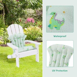 MABOZOO Kids’ Adirondack Chair Cushion, Indoor/Outdoor Patio Chair Pad Rocking Chair Cushion for Children, Thickened High Back Lounge Chairs Cushion with Ties(20x15x3 inch, Dinosaur-Print