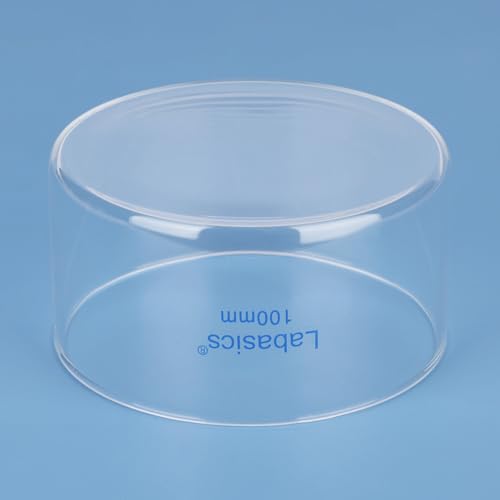 Labasics Crystallizing Dish, No Spout Flat Bottom Thick-Walled High Borosilicate Glass Crystallizing Dishes for Crystallization and Evaporation Lab Glassware, Outer Diameter: 100 mm, Capacity: 300 ml