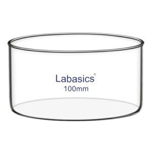 labasics crystallizing dish, no spout flat bottom thick-walled high borosilicate glass crystallizing dishes for crystallization and evaporation lab glassware, outer diameter: 100 mm, capacity: 300 ml