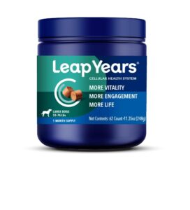 leap years soft chew dog supplement – clinically proven daily nad & senolytic formula; support cognition, vitality & healthy cellular aging; beef flavor (large breed (55-76 lbs))