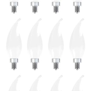 GE Lighting (case of 12) GE Soft White LED Frosted Decorative Candle Chandelier Bulb, 5 watt, 500 Lumen, 60 watt Replacement, dimmable, Candelabra Base, Bent tip, LED CAC