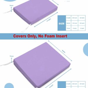 Hokiten Purple Outdoor Cushion Chair Cover Set of 2 - Waterproof Couch Seat Covers, Modern Pure Lavender Purple Patio Furniture Protector Cushions Slipcovers for Sofa/Garden/RV, 20"x18"x4"