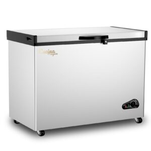 rosmena commercial chest freezer - 14.2 cu.ft deep freezer with lock, ice scoop, removable baskets, temp rang 0.4°f to 50°f, quiet energy saving freezer for ice cream, bulk storage, silver