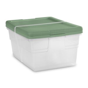 Sterilite Multipurpose 16 Quart Clear Plastic Storage Tote Container Bins with Opaque Lids for Home and Office Organization, Set of 2 (3 Pack)