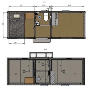 Generic Portable Prefabrecated Tiny House, Expandable Plastic Mobile House, 20X7 ft Prefab House, Foldable Moveable House, 1Bedroom with SofaBed, Cupboard, Kitchen, Ideal for Office, Shed, White