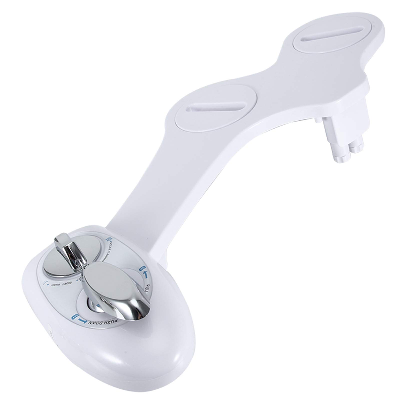 Self Nozzle Toilet Dual Nozzle Bidet Toilet Attachment Water NonElectric, Mechanical Bidet Sprayer for Toilet, Easy to Install,Adjustable Water Spray Bidet for Toilet Double Knob