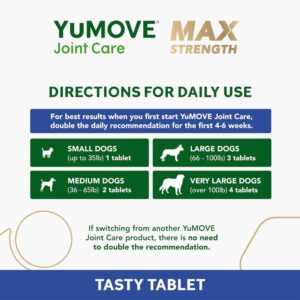 YuMOVE Hip & Joint Supplement for Dogs with Glucosamine, Chondroitin, Omega 3, Hyaluronic Acid, Green Lipped Mussel, & Fish Oil for Dogs - Max Strength - for Senior Dogs 120 Tablets