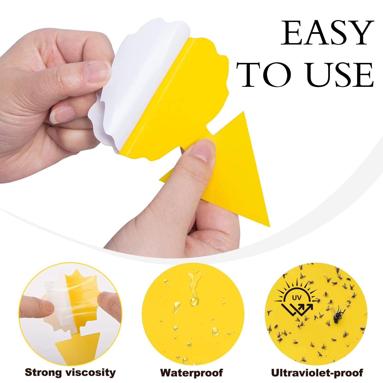 Fruit Fly Trap for Indoors Fungus Gnat Killer Indoor Sticky Traps for Mosquito and Flying Insects Yellow Sticky Paper Sheets 30 Pack Flower