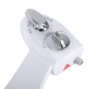 Self Nozzle Toilet Dual Nozzle Bidet Toilet Attachment Water NonElectric, Mechanical Bidet Sprayer for Toilet, Easy to Install,Adjustable Water Spray Bidet for Toilet Double Knob